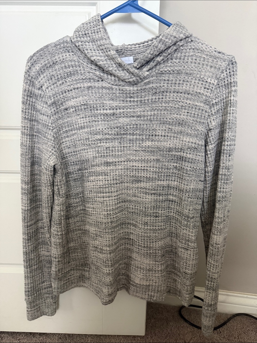 Beyond Yoga Heathered Gray Waffle Knit Top